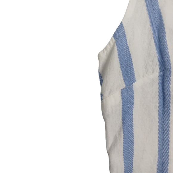 Sail To Sable XS White Blue Striped Jacquard Classic Tunic Dress Mini Shift - Picture 6 of 11